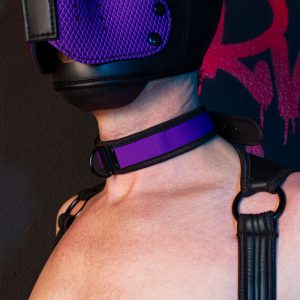 Puppy Mask with Collar Black/Purple